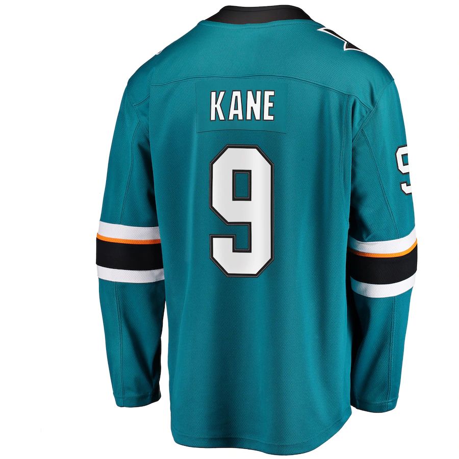 SJ.Sharks #9 Evander Kane Fanatics Branded Premier Breakaway Player Jersey Teal Stitched American Hockey Jersey UNEC