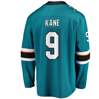 SJ.Sharks #9 Evander Kane Fanatics Branded Premier Breakaway Player Jersey Teal Stitched American Hockey Jersey UNEC