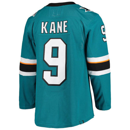 SJ.Sharks #9 Evander Kane Home Authentic Pro Player Jersey Teal Stitched American Hockey Jersey UNEC