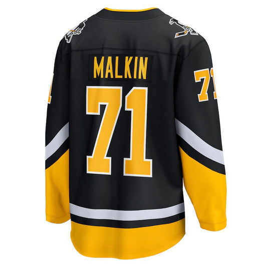 P.Penguins #71 Evgeni Malkin Fanatics Branded 2021-22 Alternate Premier Breakaway Player Jersey Black Stitched American Hockey Jersey UNEC