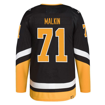 P.Penguins #71 Evgeni Malkin 2021-22 Alternate Primegreen Authentic Pro Player Jersey Black Stitched American Hockey Jersey UNEC