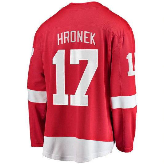 D.Red Wings #17 Filip Hronek  Fanatics Branded Home Breakaway Player Jersey Red Stitched American Hockey Jersey UNEC