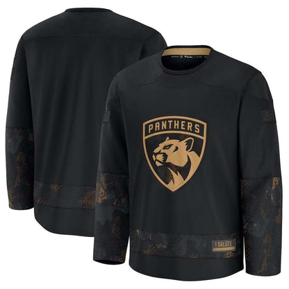 F.Panthers Fanatics 2024 Military Appreciation Practice Jersey - Black Stitched American Hockey Jersey UNEC