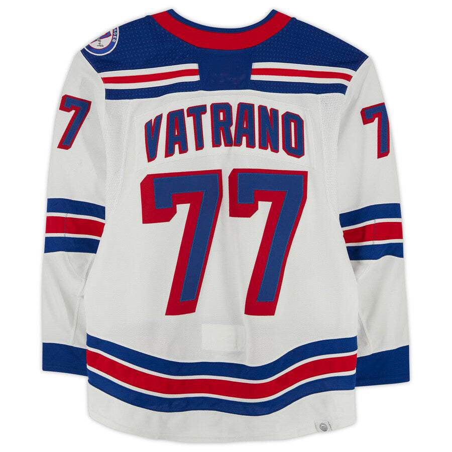 NY.Rangers #77 Frank Vatrano Fanatics Authentic Game-Used Set 3 Jersey Worn During Games Played Between March 20 and April 23, 2022 White Stitched American Hockey Jersey UNEC