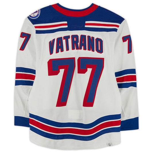 NY.Rangers #77 Frank Vatrano Fanatics Authentic Game-Used Set 3 Jersey Worn During Games Played Between March 20 and April 23, 2022 White Stitched American Hockey Jersey UNEC