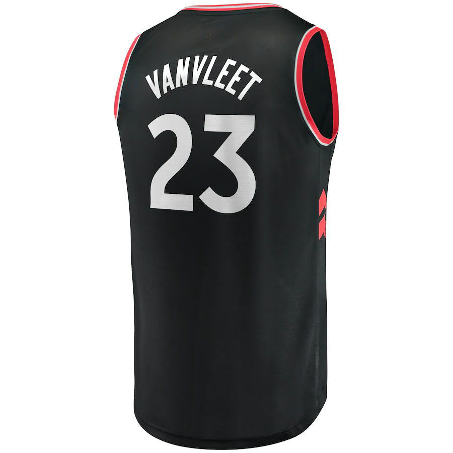 T.Raptors #23 Fred VanVleet Fanatics Branded Fast Break Replica Player Jersey Black Statement Edition Stitched American Basketball Jersey UNEC