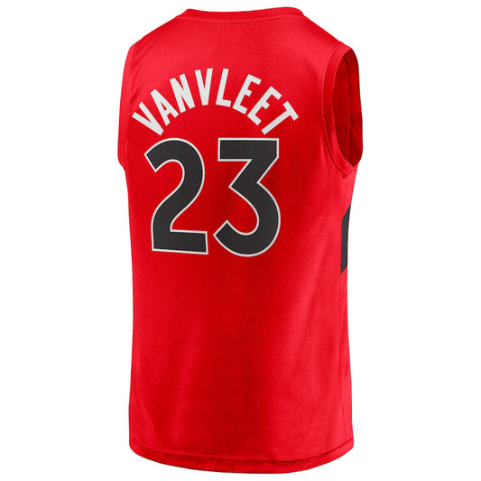 T.Raptors #23 Fred VanVleet Fanatics Branded  Fast Break Replica Player Jersey Red Icon Edition Stitched American Basketball Jersey UNEC