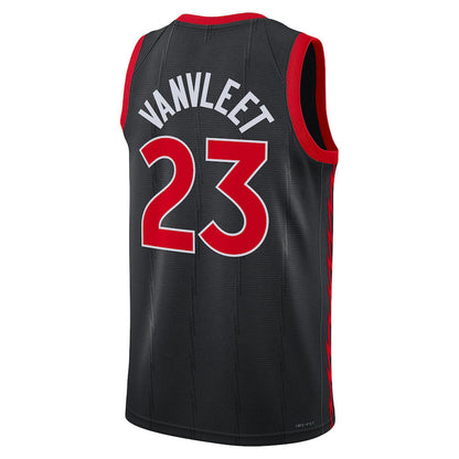T.Raptors #23 Fred VanVleet Jordan Brand 2022-23 Swingman Jersey Black Statement Edition Stitched American Basketball Jersey UNEC