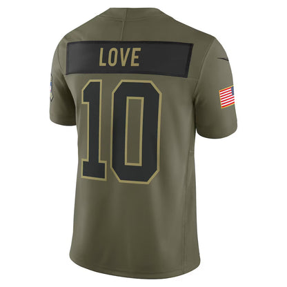 GB.Packers #10 Jordan Love Olive 2025 Salute to Service Limited American Football Jerseys UNEC