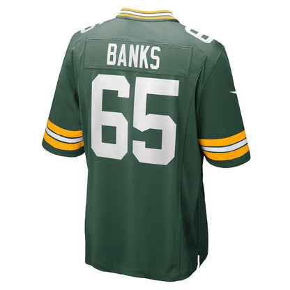 GB.Packers #65 Aaron Banks Green Team Game American Football Jerseys UNEC