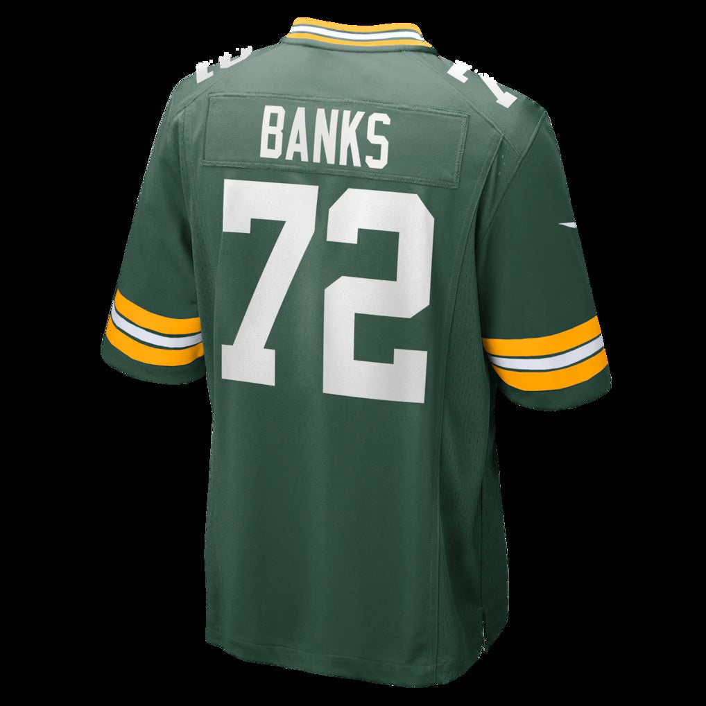 GB.Packers #72 Brant Banks Green Team Game American Football Jerseys UNEC