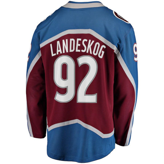 C.Avalanche #92 Gabriel Landeskog Fanatics Branded Breakaway Player Jersey  Burgundy Stitched American Hockey Jersey UNEC