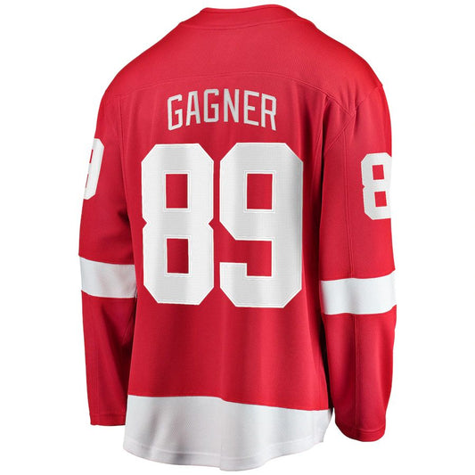 D.Red Wings #89 Sam Gagner Fanatics Branded Home Breakaway Player Jersey Red Stitched American Hockey Jersey UNEC