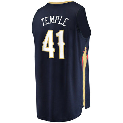 NO.Pelicans #41 Garrett Temple Fanatics Branded  2021-22 Fast Break Replica Jersey Icon Edition Navy Stitched American Basketball Jersey UNEC