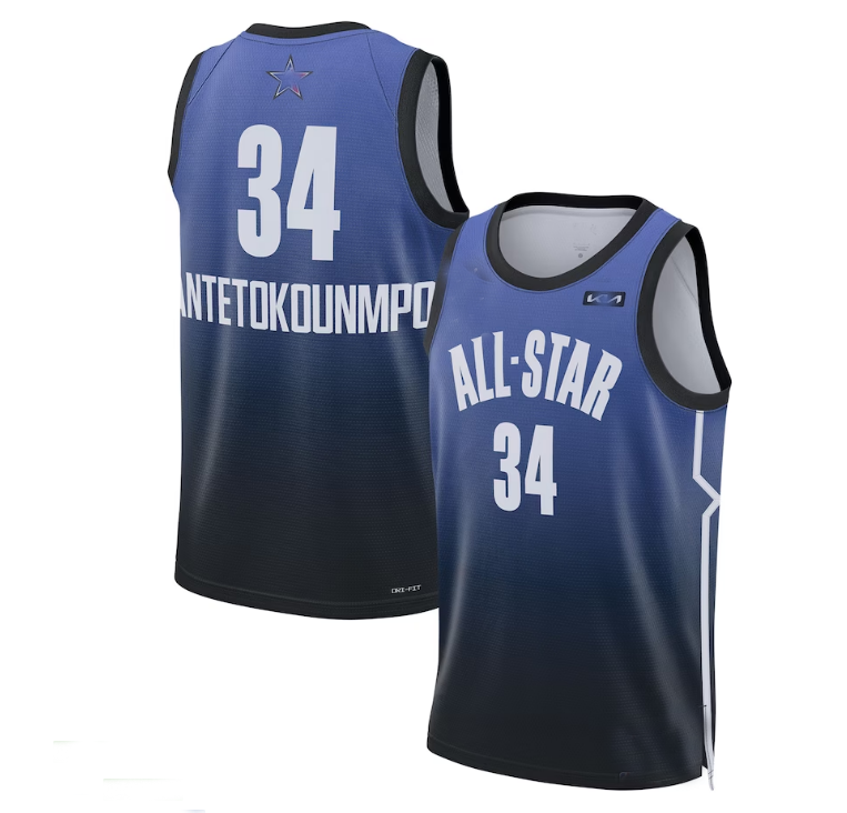 #34 Giannis Antetokounmpo 2023 All-Star Game Swingman Jersey - Blue Stitched American Basketball Jersey UNEC
