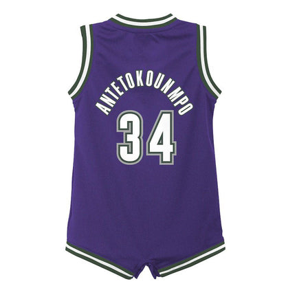 M.Bucks #34 Giannis Antetokounmpo Infant 2022-23 Swingman Jersey Purple Classic Edition Stitched American Basketball Jersey UNEC