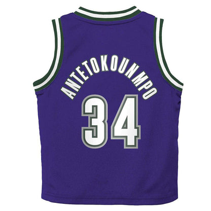 M.Bucks #34 Giannis Antetokounmpo Preschool 2022-23 Swingman Jersey Purple Classic Edition Stitched American Basketball Jersey UNEC