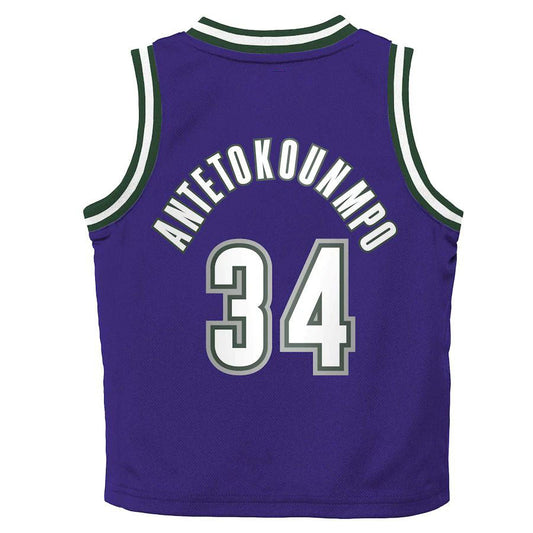 M.Bucks #34 Giannis Antetokounmpo Preschool 2022-23 Swingman Jersey Purple Classic Edition Stitched American Basketball Jersey UNEC