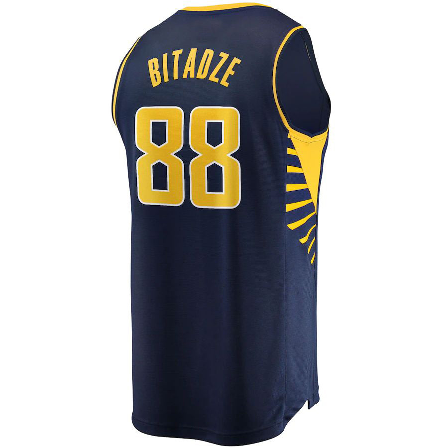 IN.Pacers #88 Goga Bitadze Fanatics Branded 2021-22 Fast Break Replica Jersey City Edition Navy Stitched American Basketball Jersey UNEC