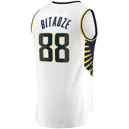 IN.Pacers #88 Goga Bitadze Fanatics Branded Fast Break Player Replica Jersey Association Edition White Stitched American Basketball Jersey UNEC