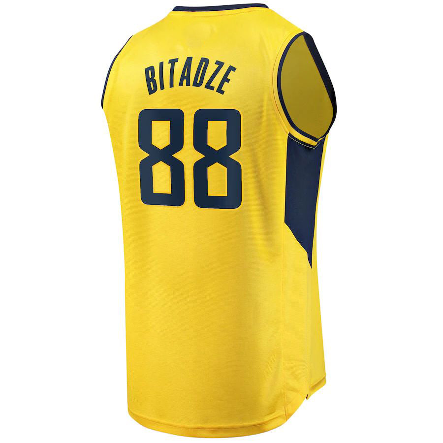 IN.Pacers #88 Goga Bitadze Fanatics Branded Youth Fast Break Replica Player Jersey Statement Edition Gold Stitched American Basketball Jersey UNEC