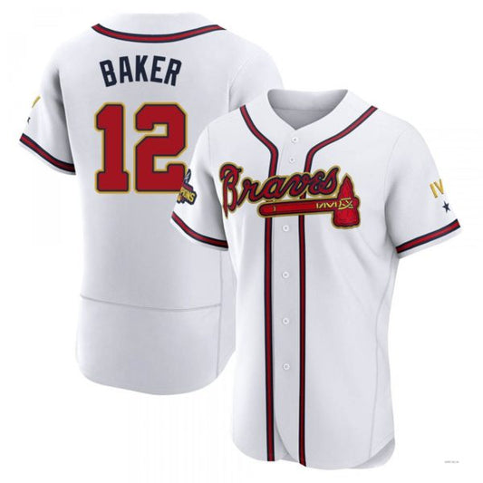 Atlanta Braves #12 Dusty Baker Gold White 2022 Program Stitches Baseball Jerseys