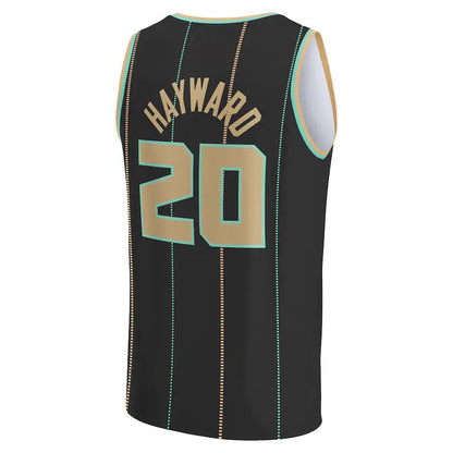 C.Hornets #20 Gordon Hayward Fanatics Branded 2022-23 Fastbreak Jersey City Edition Black Stitched American Basketball Jersey UNEC