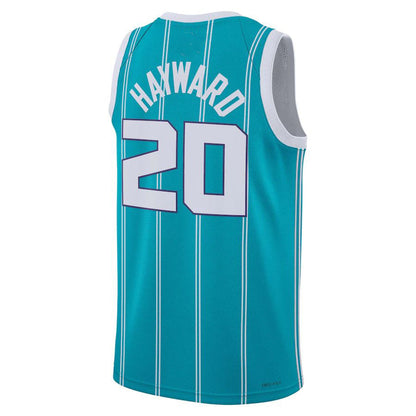 C.Hornets #20 Gordon Hayward Unisex 2022-23 Swingman Jersey Icon Edition Teal Stitched American Basketball Jersey UNEC