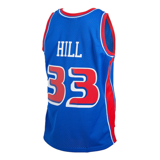 D.Pistons #33 Grant Hill Mitchell & Ness 1998-99 Hardwood Classics Reload 2.0 Swingman Jersey Blue Stitched American Basketball Jersey UNEC
