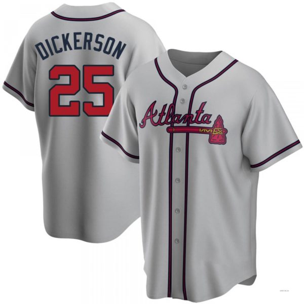 Atlanta Braves #25 Alex Dickerson Gray Road Jersey Stitches Baseball Jerseys