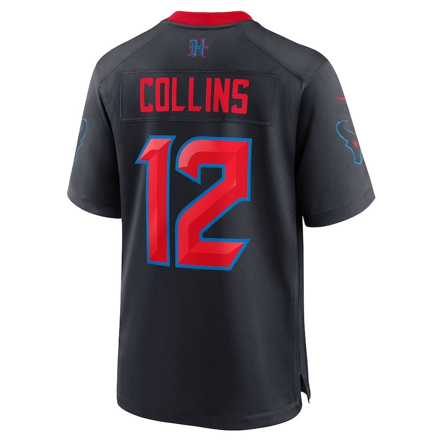 H.Texans #12 Nico Collins Navy 2nd Alternate Game American Football Jersey