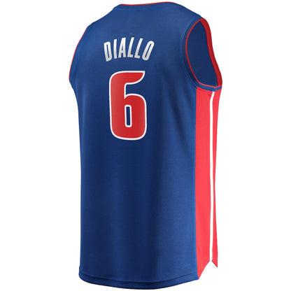 D.Pistons #6 Hamidou Diallo Fanatics Branded 2021-22 Fast Break Replica Jersey Blue Stitched American Basketball Jersey UNEC