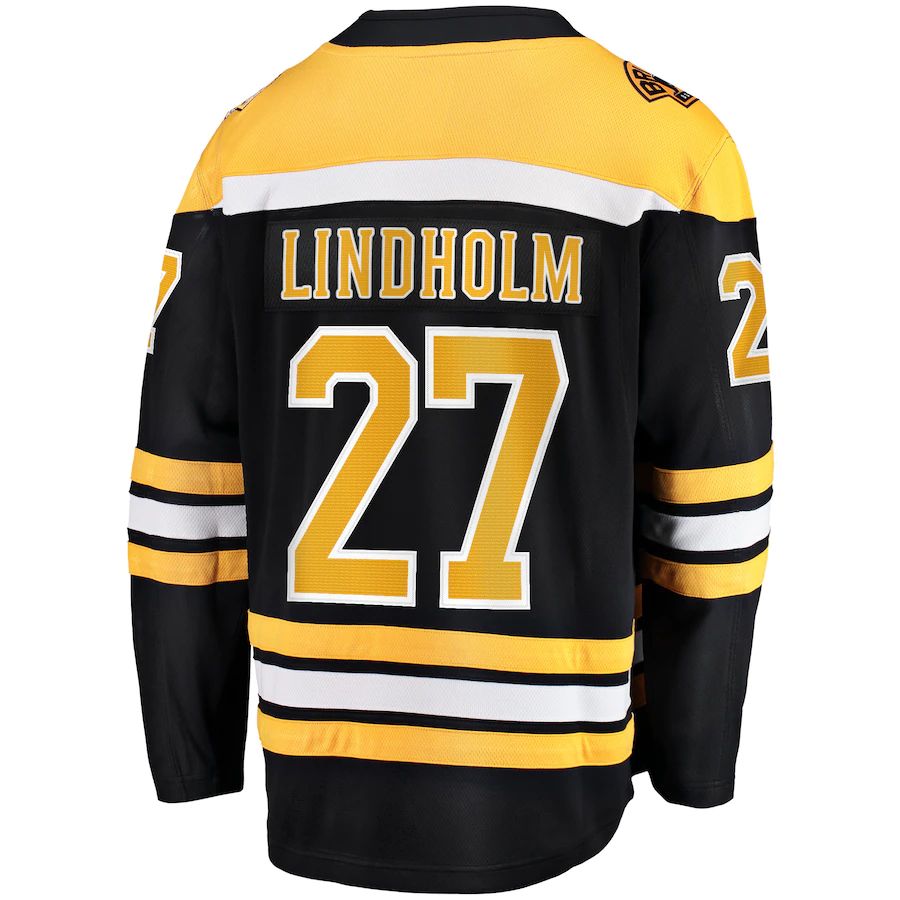 B.Bruins #27 Hampus Lindholm Fanatics Branded Home Breakaway Player Jersey Black Stitched American Hockey Jersey UNEC