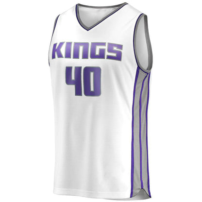 S.Kings #40 Harrison Barnes Fanatics Branded Fast Break Player Replica Jersey Association Edition White Stitched American Basketball Jersey UNEC