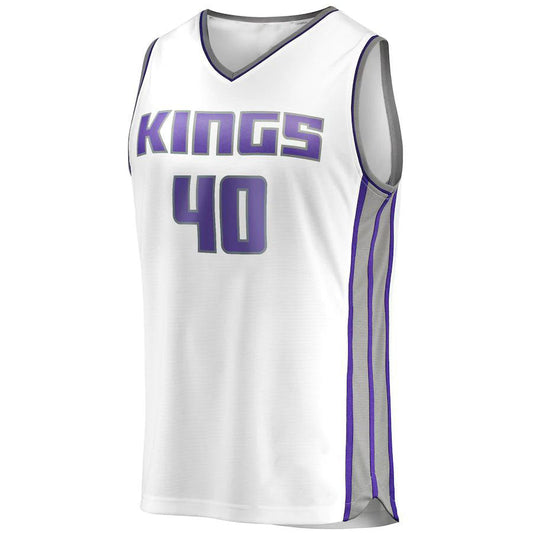 S.Kings #40 Harrison Barnes Fanatics Branded Fast Break Player Replica Jersey Association Edition White Stitched American Basketball Jersey UNEC