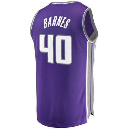 S.Kings #40 Harrison Barnes Fanatics Branded Fast Break Replica Player Jersey Purple Icon Edition Stitched American Basketball Jersey UNEC