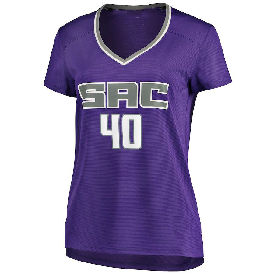 S.Kings #40 Harrison Barnes Fanatics Branded Women's Fast Break Player Replica Jersey Purple Icon Edition Stitched American Basketball Jersey UNEC
