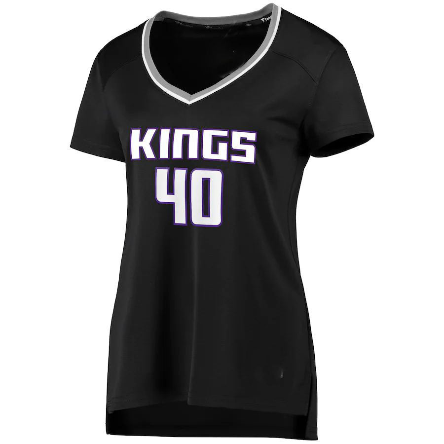 S.Kings #40 Harrison Barnes Fanatics Branded Women's Fast Break Player Replica Jersey Statement Edition Black Stitched American Basketball Jersey UNEC