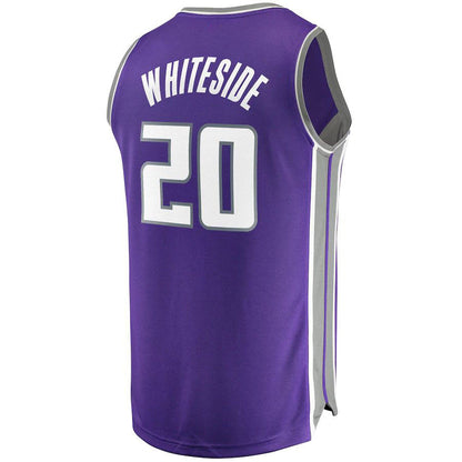 S.Kings #20 Hassan Whiteside Fanatics Branded  Fast Break Replica Jersey Purple Icon Edition Stitched American Basketball Jersey UNEC