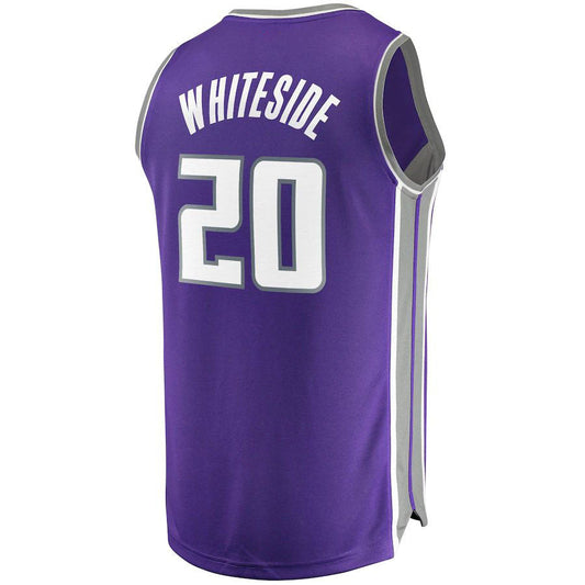 S.Kings #20 Hassan Whiteside Fanatics Branded  Fast Break Replica Jersey Purple Icon Edition Stitched American Basketball Jersey UNEC
