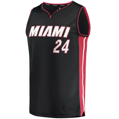 M.Heat #24 Haywood Highsmith Fanatics Branded 202122 Fast Break Replica Jersey Icon Edition Black Stitched American Basketball Jersey UNEC