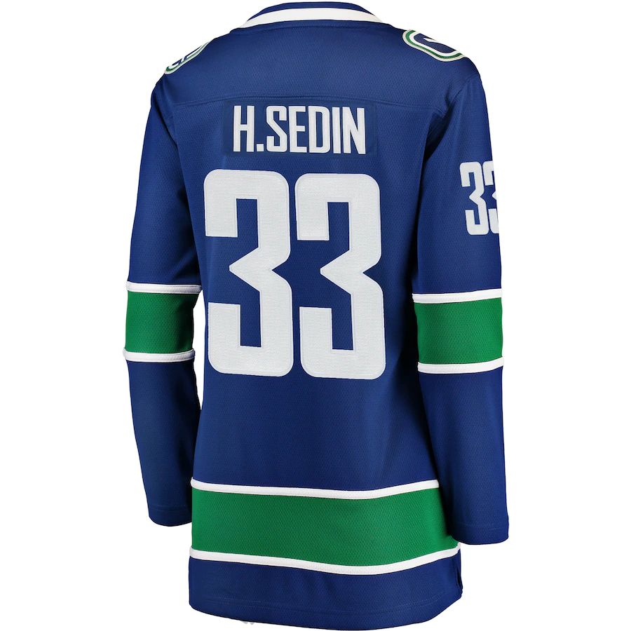 V.Canucks #33 Henrik Sedin Fanatics Branded Home Breakaway Player Jersey Blue Stitched American Hockey Jersey UNEC