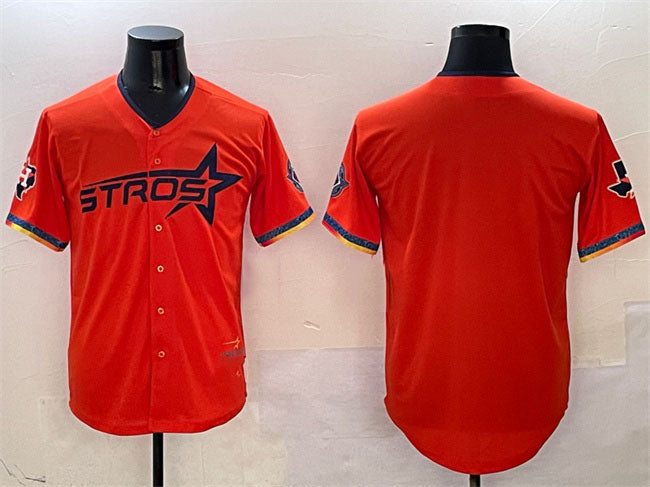 Houston Astros Blank Orange 2025 City Connect With Texas Patch Limited Stitched Baseball Jersey