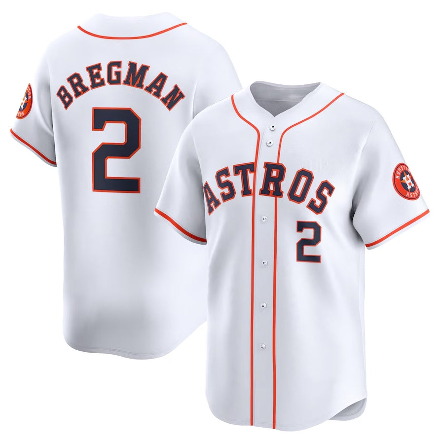 Houston Astros #2 Alex Bregman Home Limited Player Jersey - White Stitched Baseball Jersey