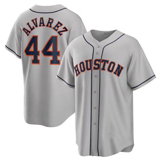 Houston Astros #44 Yordan ¨¢lvarez Road Replica Player Jersey - Gray Stitched Baseball Jersey