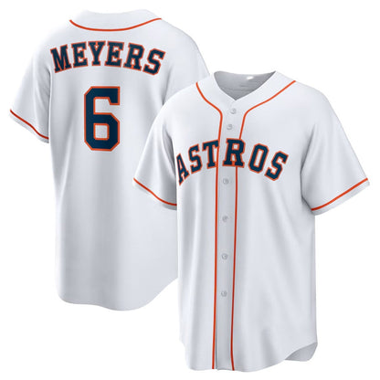 Houston Astros #6 Jake Meyers Home Replica Jersey - White Stitched Baseball Jersey