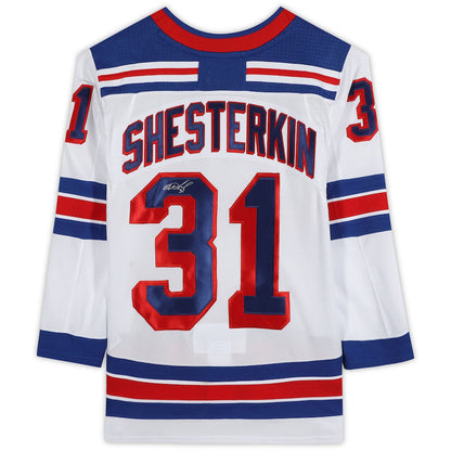 NY.Rangers #31 Igor Shesterkin Fanatics Authentic Autographed White Jersey Stitched American Hockey Jersey UNEC