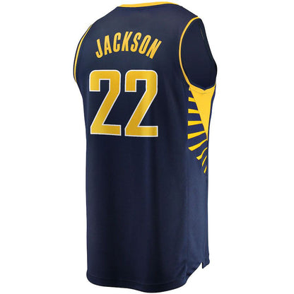 IN.Pacers #22 Isaiah Jackson Fanatics Branded 2021-22 Fast Break Replica Player Jersey Icon Edition Navy Stitched American Basketball Jersey UNEC