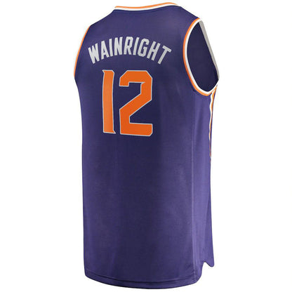 P.Suns #12 Ish Wainright Fanatics Branded 2021-22 Fast Break Replica Jersey Icon Edition Purple Stitched American Basketball Jersey UNEC