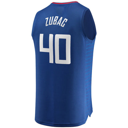 LA.Clippers #40 Ivica Zubac Fanatics Branded 2021-22 Fast Break Replica Jersey Icon Edition Royal Stitched American Basketball Jersey UNEC